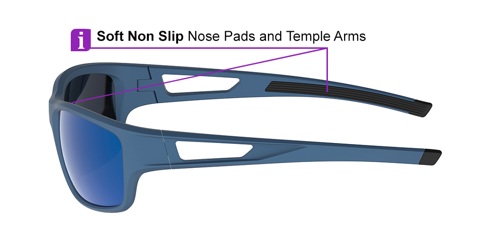 Matrix Salem Prescription Safety Glasses Blue - ANSI Z87.1 Certified - Construction, Industrial or Tactical Glasses
