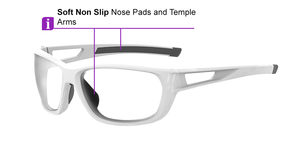 Matrix Denton Prescription Sports Sunglasses For Men and Women Clear - Cycling, Running and Baseball Glasses