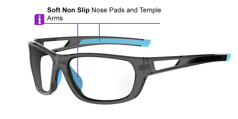 Matrix Denton Prescription Safety Glasses Black - ANSI Z87.1 Certified - Construction, Industrial and Tactical Glasses