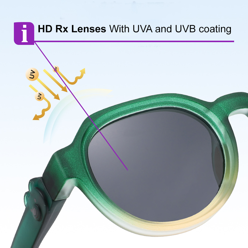 Emma Purple RX Sunglasses For Youth - Kids Friendly Impact Resistant - Boys and Girls Prescription Eyeglasses 