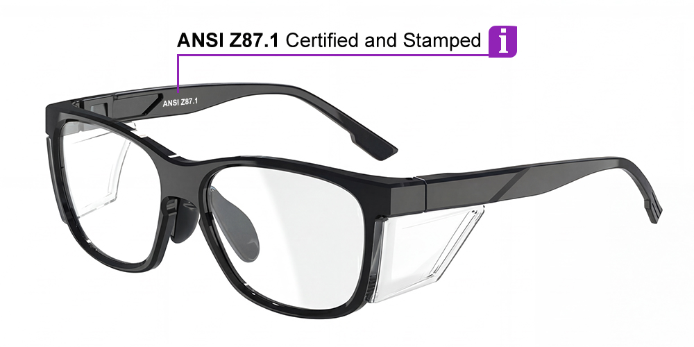 Matrix Buffalo Prescription Safety Glasses -- ANSI Z87.1 Certified -- Magnetic Sun Clip For Indoor and Outdoor Use