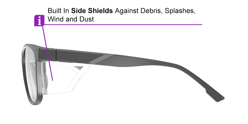 Matrix Buffalo Prescription Safety Glasses -- ANSI Z87.1 Certified -- Magnetic Sun Clip For Indoor and Outdoor Use