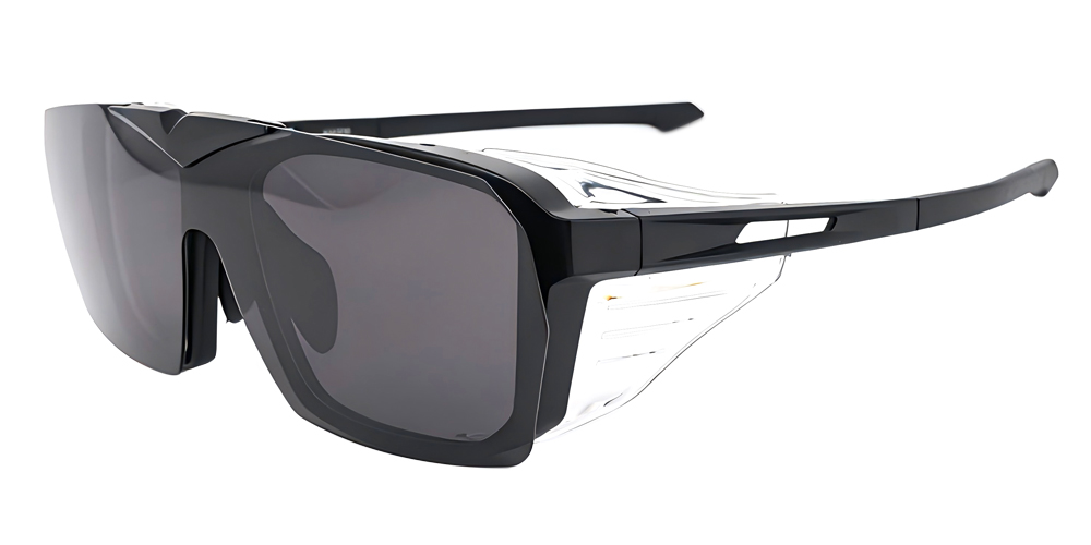 Matrix Buffalo Prescription Safety Glasses -- ANSI Z87.1 Certified -- Removable Flip Up Sun Clip For Indoor and Outdoor Use