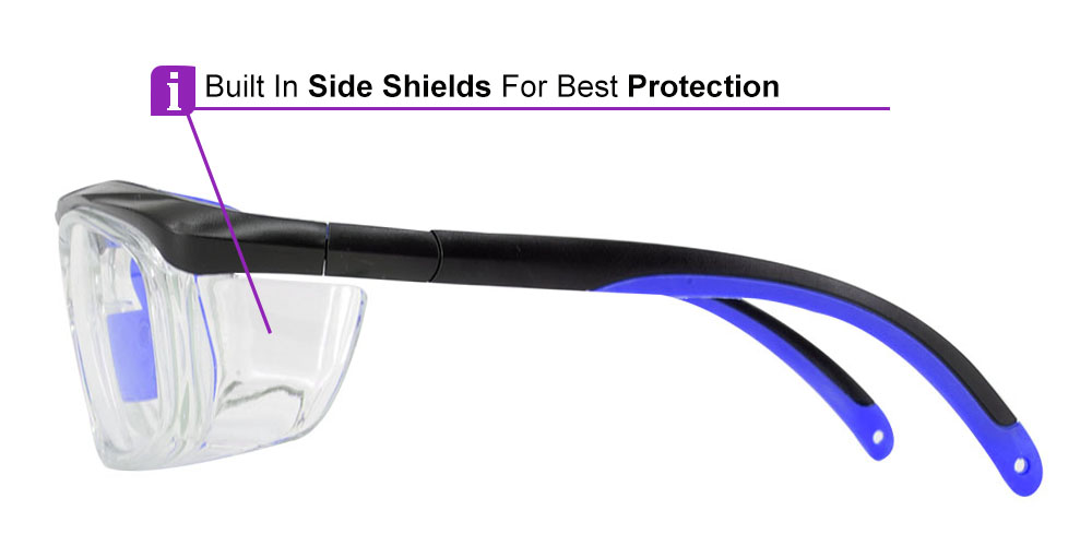 Sandy Prescription Safety Glasses Black Blue - ANSI Z87.1