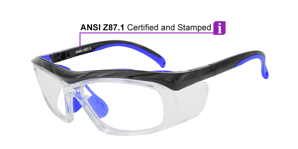 Sandy Prescription Safety Glasses Black Blue - ANSI Z87.1