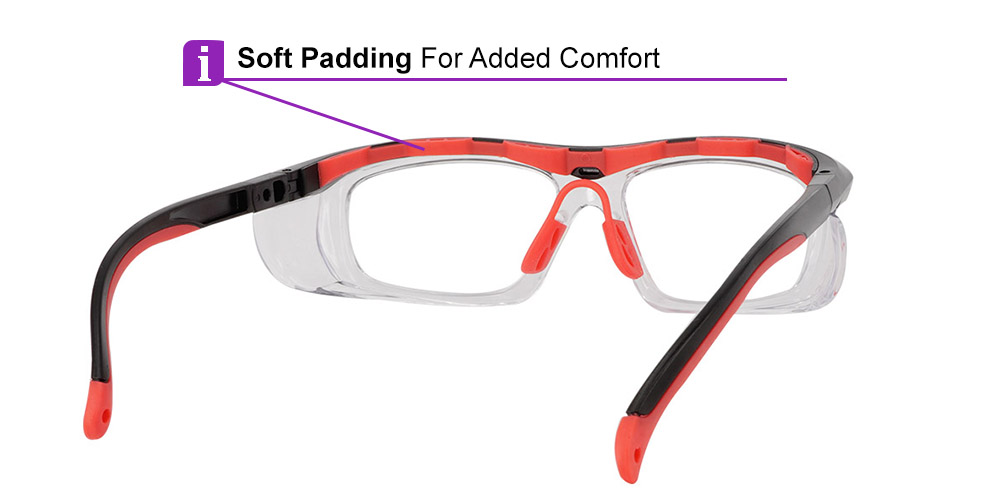 Sandy Prescription Safety Glasses Black Red - ANSI Z87.1
