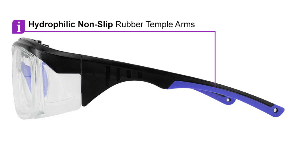 Albany Prescription Safety Glasses Black Blue - ANSI Z87.1 Certified