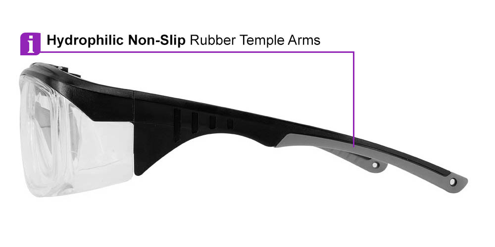 Albany Prescription Safety Glasses Black Grey - ANSI Z87.1 Certified