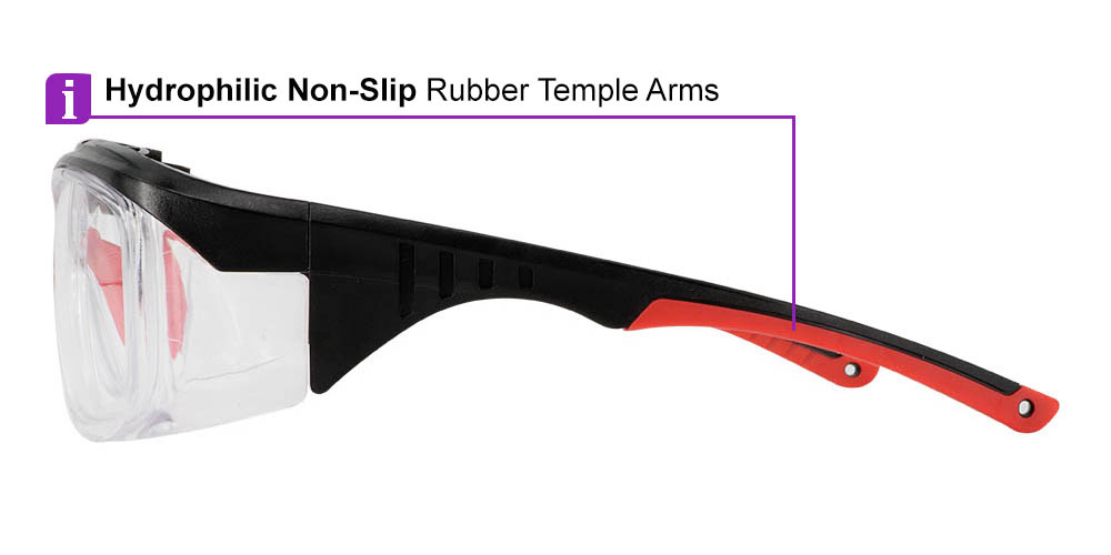 Albany Prescription Safety Glasses Black Red - ANSI Z87.1 Certified