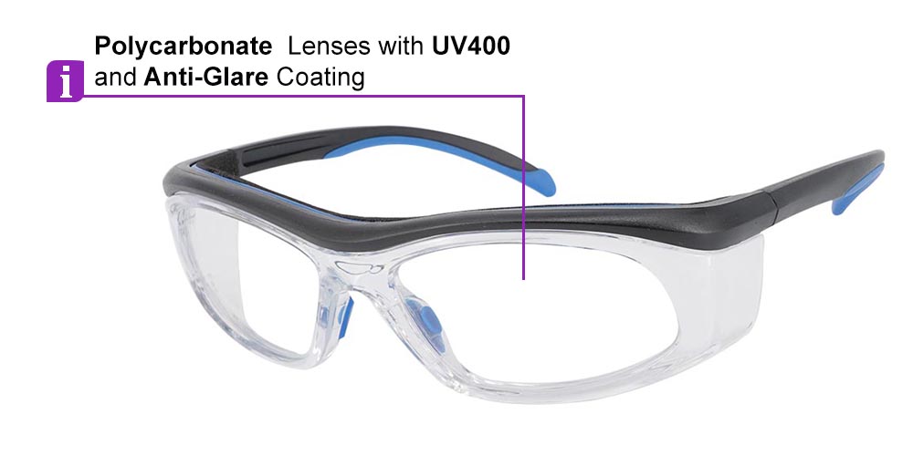 Auburn Prescription Safety Glasses Blue - ANSI Z87.1 Certified