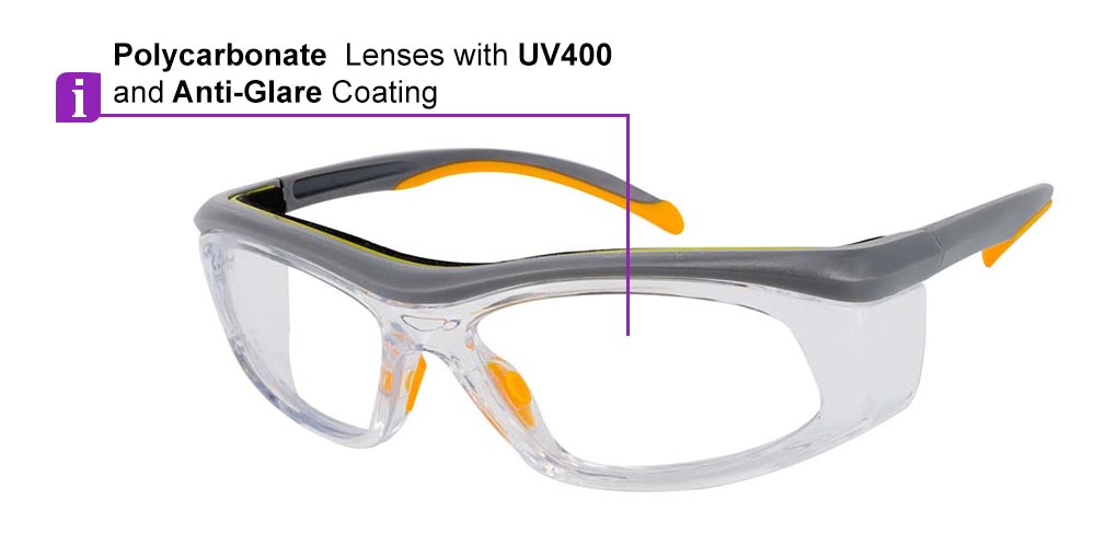 Auburn Prescription Safety Glasses Grey - ANSI Z87.1 Certified
