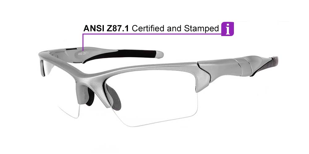Elmira Prescription Safety Glasses Silver -ANSI Z87.1 Certified