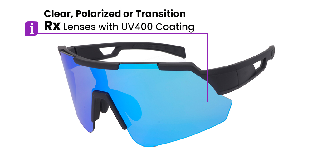 Matrix Weston Prescription Sports Glasses - Non Insert Rx Lenses - Cycling, Fishing, Jogging and Ski Goggles - Polarized or Transition Lenses