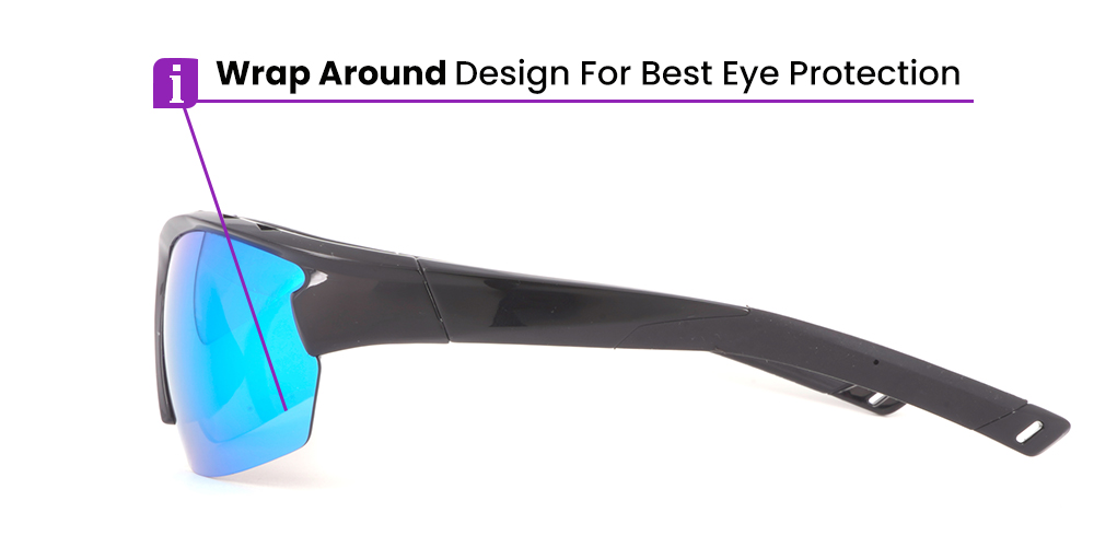 Temple Prescription Sports Glasses - Cycling, Fishing, Jogging and Baseball Sunglasses - Polarized or Transition Lenses